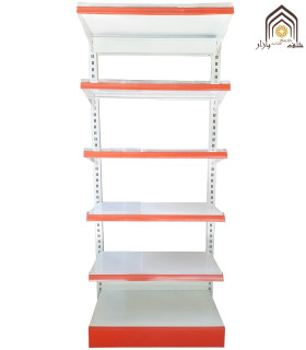 قفسه فلزی کناردیوار فروشگاهی سامان انبار شرق طوس با طرح مشبک و فضای مناسب جهت نمایش کالاها\n\nاین قفسه فلزی مناسب برای محیط‌های 