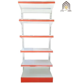 قفسه فلزی کناردیوار فروشگاهی سامان انبار شرق طوس با طرح مشبک و فضای مناسب جهت نمایش کالاها\n\nاین قفسه فلزی مناسب برای محیط‌های 