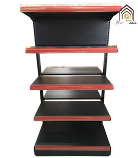قفسه دوطرفه فروشگاهی به سبک هایپرمارکت از سامان انبار شرق طوس با طراحی مشبک و کاربری عالی.