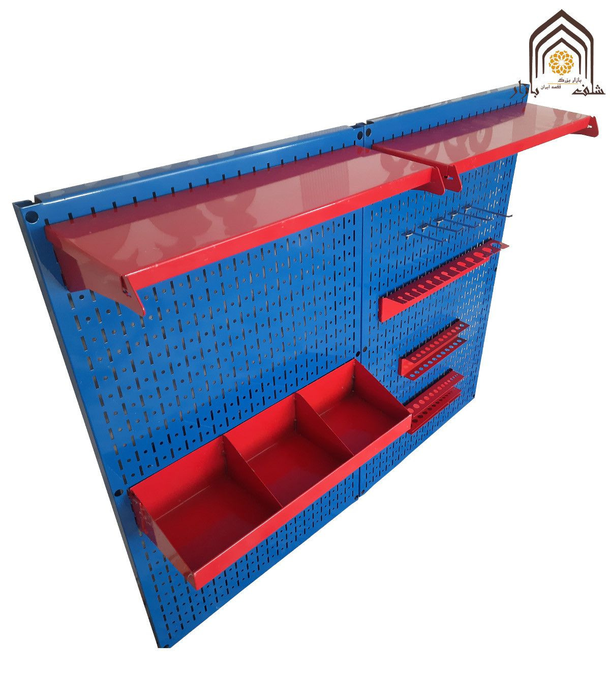 پگ برد تخته ابزار شلف بازار با طراحی کارآمد و رنگ‌های جذاب، گزینه‌ای ایده‌آل برای سازماندهی ابزارها است.