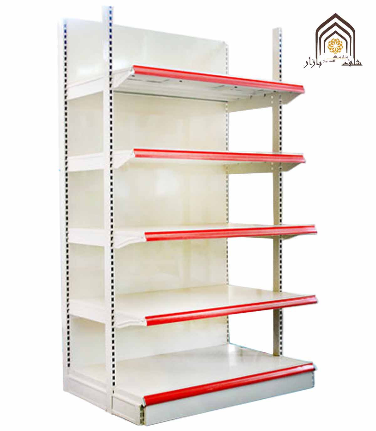 قفسه سنگین فروشگاهی فرانسوی با طراحی مشبک سامان انبار شرق طوس، مناسب برای عرضه محصولات مختلف.