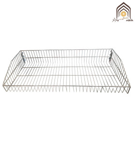 سبد فلزی قفسه فروشگاهی از صنایع مفتولی آریا توس، مناسب برای سازماندهی و نمایش محصولات در فروشگاه‌ها\n\nسبد فلزی قفسه‌ای با طراحی