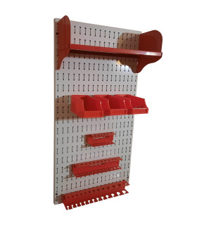 تخته ابزار صفحه پانچدار با طراحی کاربردی برای سازماندهی ابزارهای مختلف در کارگاه.