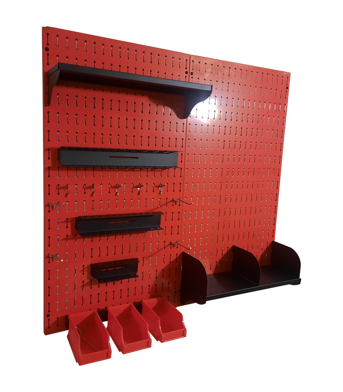 استند ابزار قرمز 100×100 مناسب برای مدیریت و سازماندهی ابزار در کارگاه‌ها و منزل. طراحی کارآمد و جذاب.