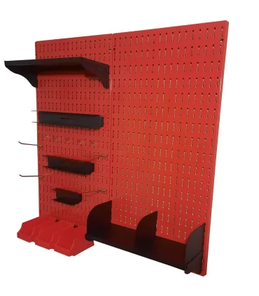 استند ابزار قرمز با ابعاد 100×100 برای سازماندهی ابزارها و لوازم کار مناسب است. \n\nاین استند کارآمد و زیبا فضای کار شما را منظم