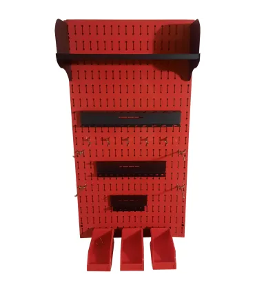 استند ابزار قرمز با ابعاد 100×100 سانتی‌متر، مناسب برای سازماندهی و نگهداری ابزارهای مختلف در کارگاه‌ها.\n\nاین استند ابزار قرمز