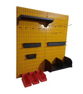 استند ابزار قرمز 100×100 با قابلیت نصب آسان و فضای ذخیره‌سازی مؤثر برای نظم‌دهی به ابزارها و لوازم جانبی.