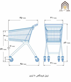 ترولی فروشگاهی 40 لیتری صنایع مفتولی آریا توس با طراحی کاربردی و جابجایی آسان برای خرید راحتتر