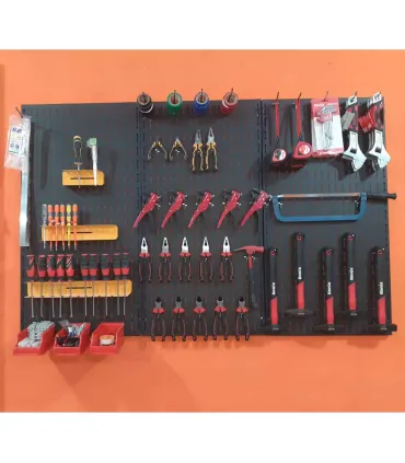 تخته ابزار افقی 50×200 با جایگاه مناسب برای نظم‌دهی ابزارها در کارگاه. مناسب برای هر نوع فعالیت تعمیراتی و صنعتی.