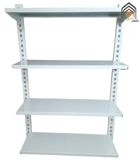 قفسه دیوارکوب فروشگاهی ارزان از برند سامان انبار شرق طوس با طراحی مشبک و کیفیت بالا.