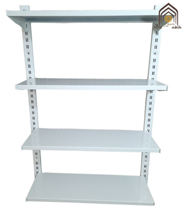 قفسه دیوارکوب فروشگاهی ارزان از برند سامان انبار شرق طوس با طراحی مشبک و کیفیت بالا.