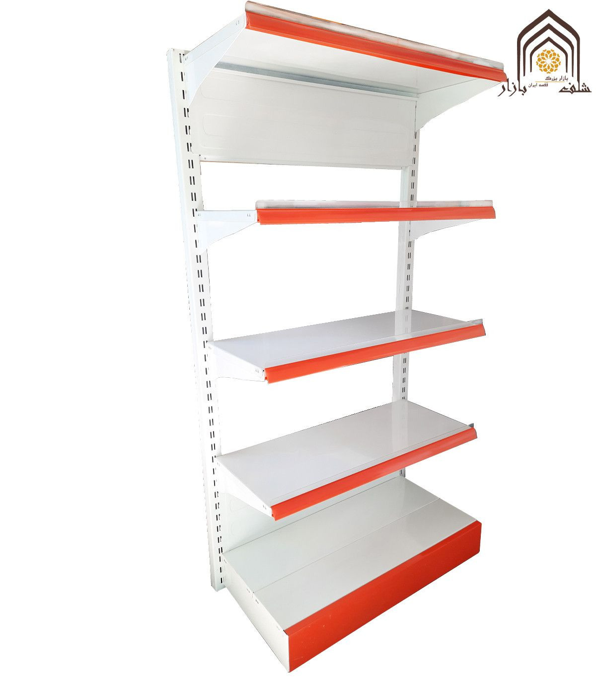 قفسه فلزی فروشگاهی سرلاین با طراحی مشبک و رنگبندی زیبا برای ساماندهی فضای فروشگاه شما مناسب است.