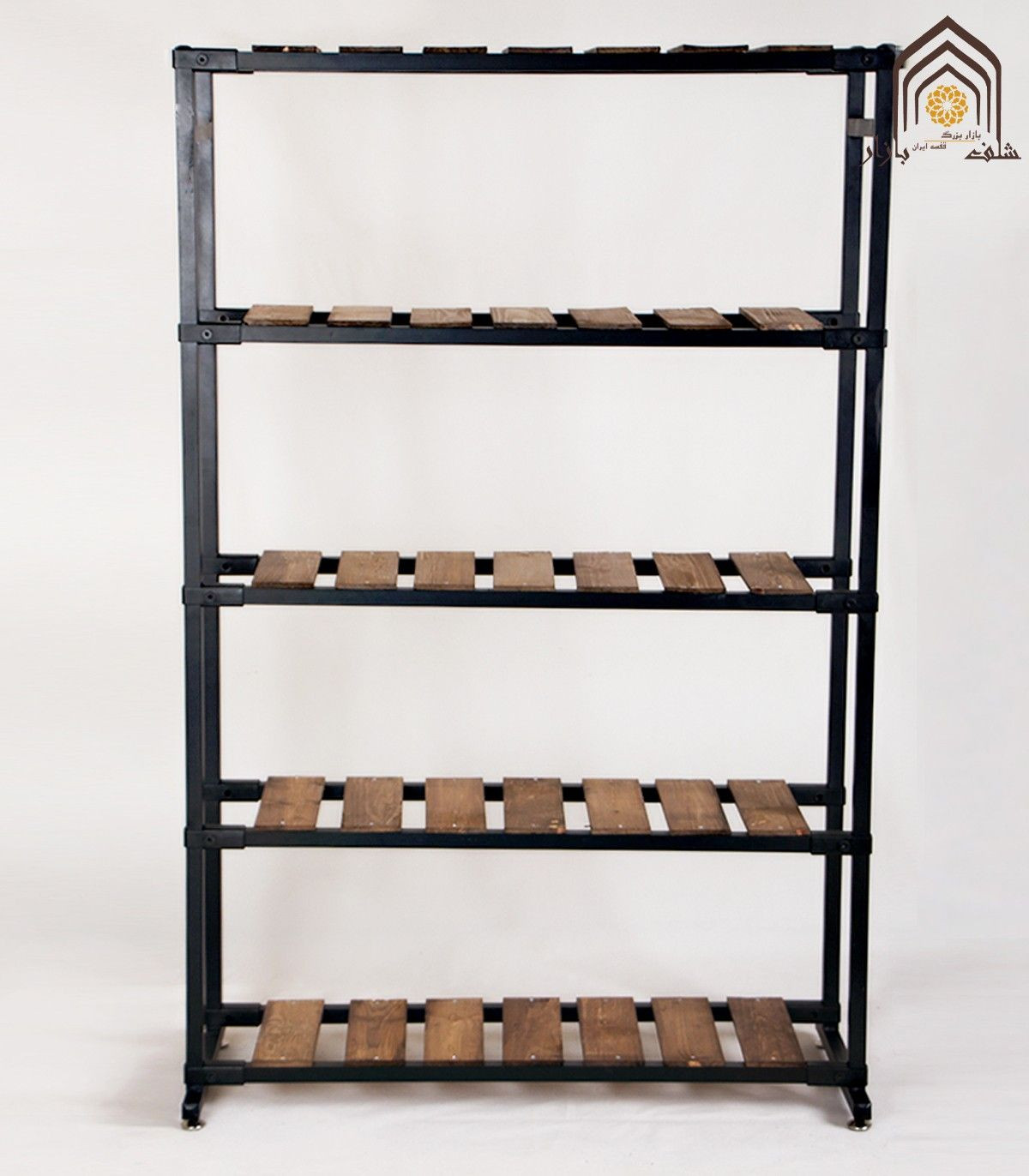 رگال کفش چوبی با طراحی مدرن و مقاوم، مناسب برای سازماندهی و نگهداری کفش‌ها.