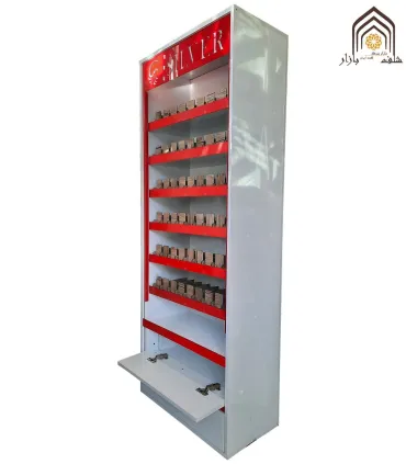 استند ایستاده مخصوص سیگار و تنباکو با طراحی مدرن و جادار برای فروش و نمایش محصولات دخانیات.