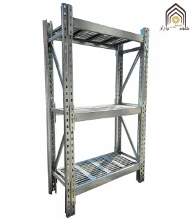 قفسه راک سردخانه ای سامان انبار شرق طوس مشبک با طراحی مستحکم و قابلیت تحمل وزن بالا. مناسب برای انبارها و سردخانه‌ها.