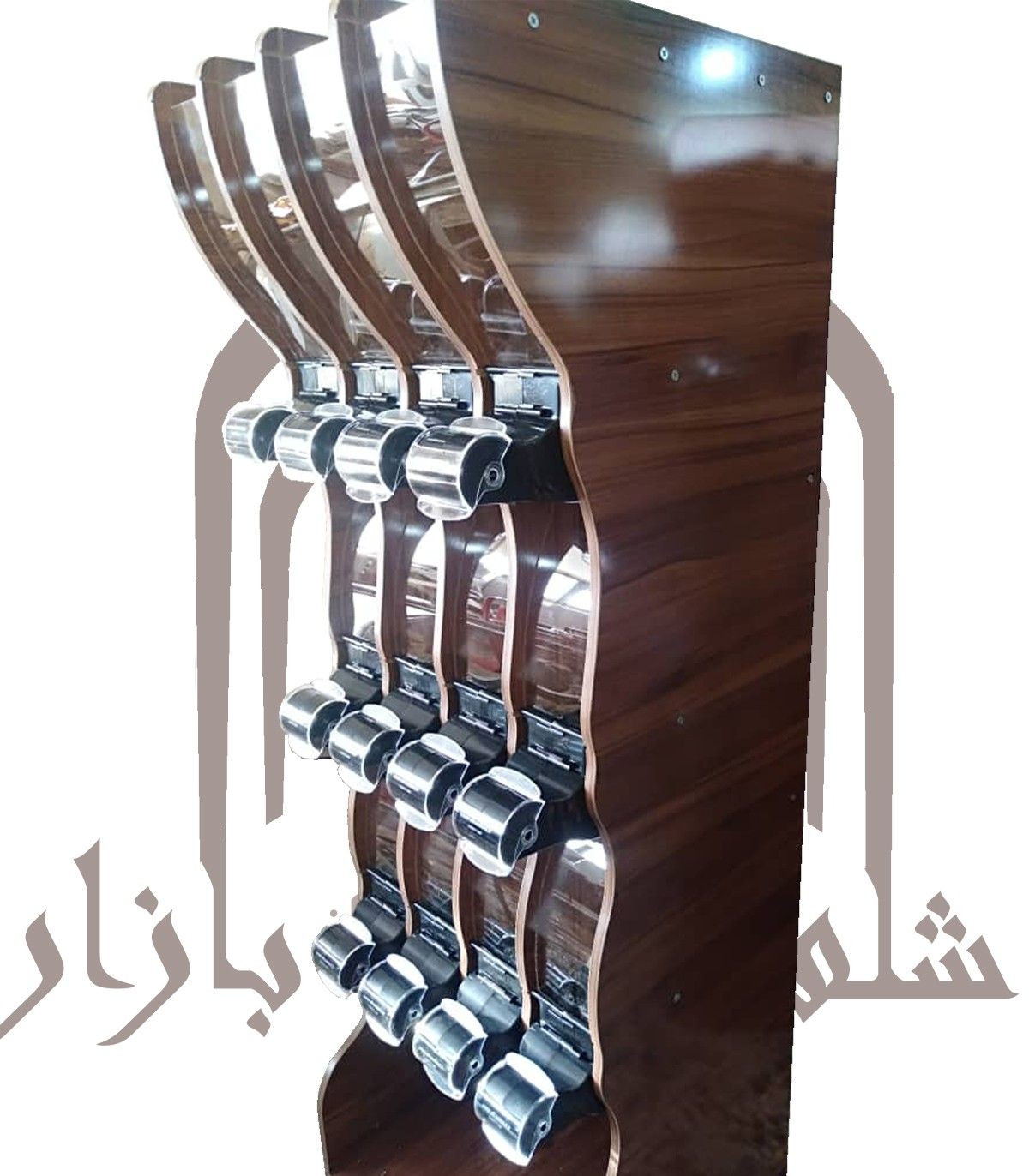 استند اجیل خشکبار الینا، مناسب برای نمایش و فروش آجیل و خشکبار به شکل زیبا و منظم.