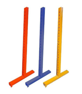 پایه قفسه دوطرفه T در رنگ‌های مختلف از سامان انبار شرق طوس، مناسب برای استفاده صنعتی و فروشگاهی.