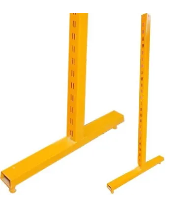 پایه قفسه دوطرفه T با طراحی مشبک، مناسب برای ساماندهی انبارها و آسان کردن دسترسی به کالاها.