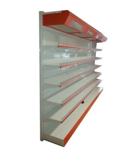 تاج روشنایی قفسه فروشگاهی سامان انبار شرق طوس مشبک با طراحی مدرن و کاربردی برای نمایش محصولات مختلف.