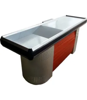 میز چک اوت ساده از سامان انبار شرق طوس، مناسب برای فروشگاه‌ها و محلات قنادی. طراحی شیک و کاربردی.