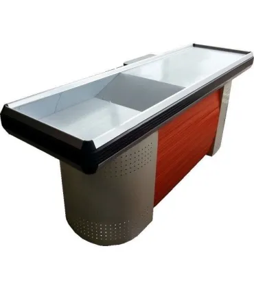 میز چک اوت ساده از سامان انبار شرق طوس، مناسب برای فروشگاه‌ها و محلات قنادی. طراحی شیک و کاربردی.