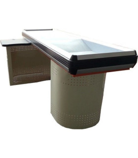 میز چک اوت ساده سامان انبار شرق طوس با طراحی مشبک و کاربردی برای فروشگاه‌ها و محیط‌های تجاری.