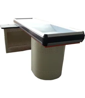 میز چک اوت ساده سامان انبار شرق طوس با طراحی مشبک و کاربردی برای فروشگاه‌ها و محیط‌های تجاری.