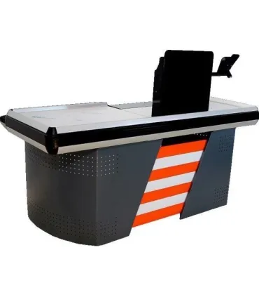 میز چک اوت ساده سامان انبار شرق طوس مشبک با طراحی مدرن و کارآمد برای استفاده در فروشگاه‌ها.