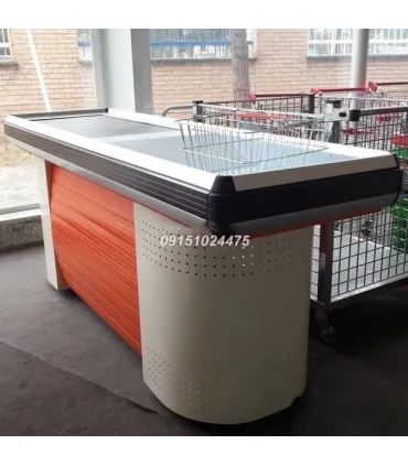 میز چک اوت برقی سامان انبار شرق طوس با طراحی مشبک و کاربری عالی برای فروشگاه‌ها.