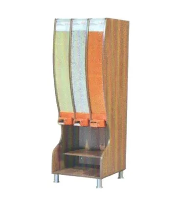 قفسه آجیل خشکبار سه مخزن الینا استند، مناسب برای نمایش و نگهداری آجیل و خشکبار. \n\nقفسه‌ای شیک و کارآمد برای فروشگاه‌ها و مغازه