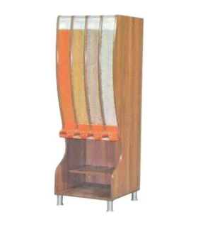 قفسه آجیل خشکبار چهار مخزن الینا استند با طراحی منحصر به فرد و کاربردی، مناسب برای فروشگاه‌ها و خانه‌ها است.