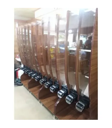 قفسه آجیل خشکبار الینا استند با سه مخزن، مناسب برای نمایش و نگهداری محصولات خشکبار.