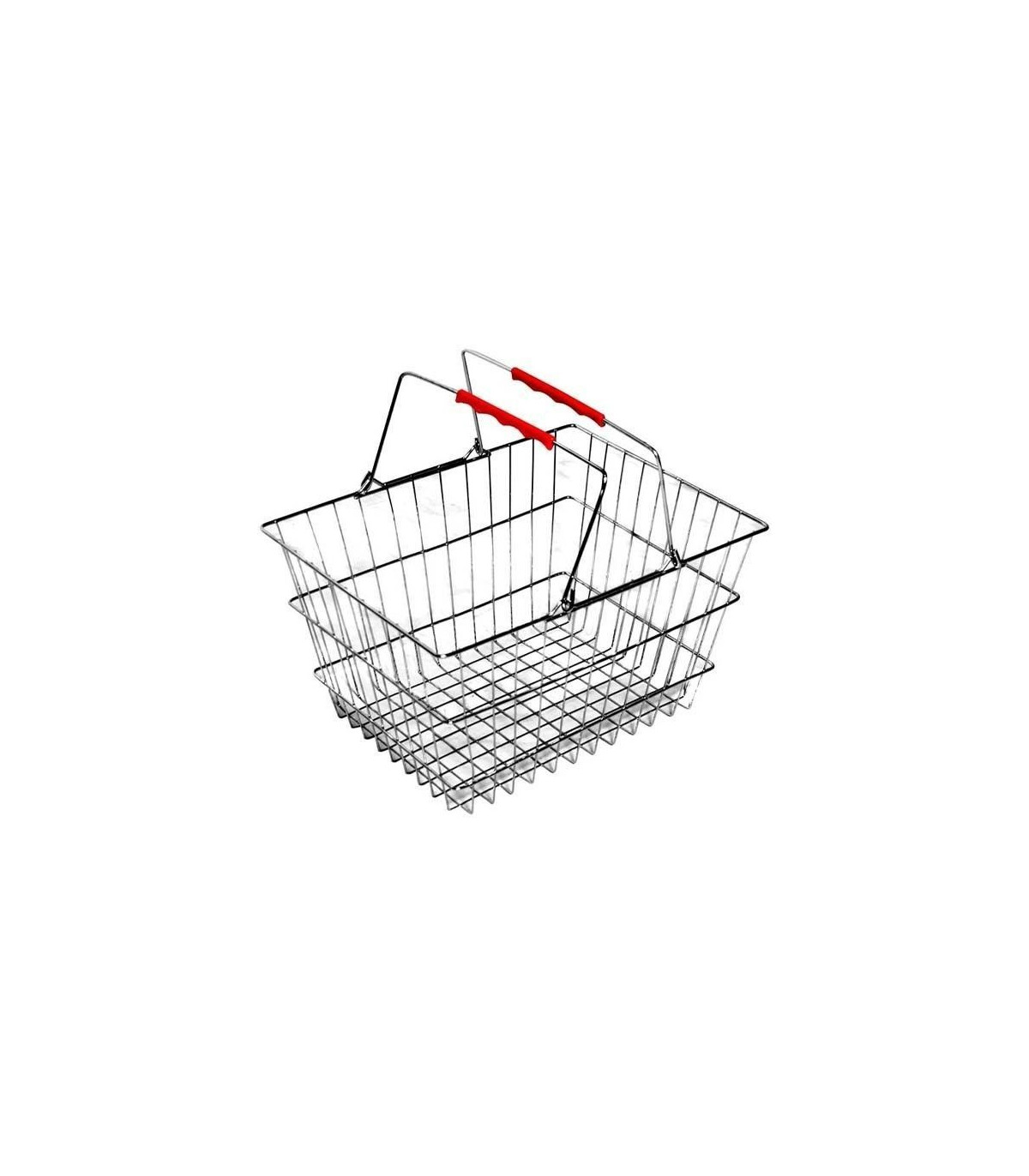 سبد خرید دستی مفتولی با طراحی مقاوم و استحکام بالا، مناسب برای حمل و نقل آسان کالاها در فروشگاه ها.\n\nسبد خرید دستی صنایع مفتول