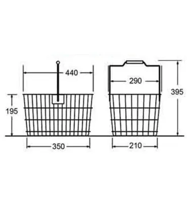 سبد خرید دستی صنایع مفتولی آریا توس با طراحی کاربردی و ابعاد مناسب برای خرید روزمره.