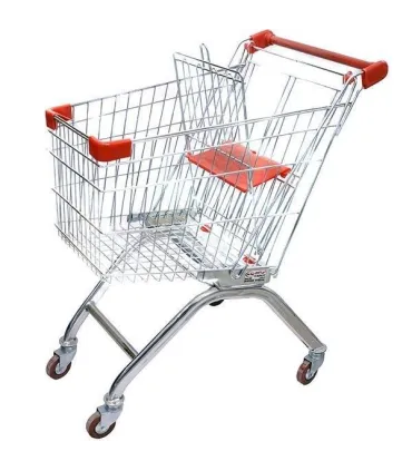 چرخ خرید فروشگاهی 80 لیتری با طراحی مقاوم و مناسب برای فروشگاه‌ها، تولید صنایع مفتولی آریا توس.