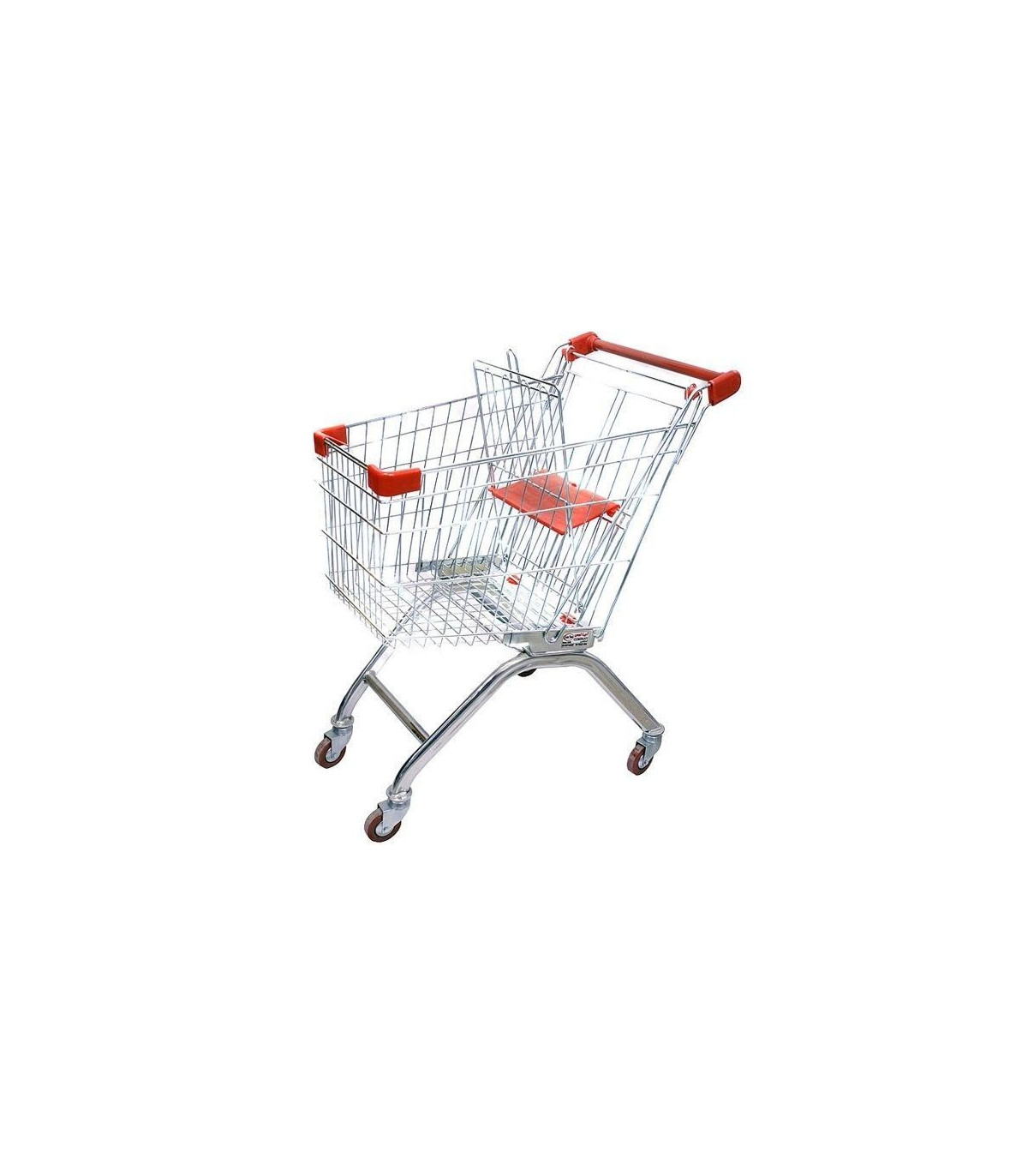 چرخ خرید فروشگاهی 80 لیتری با طراحی مقاوم و مناسب برای فروشگاه‌ها، تولید صنایع مفتولی آریا توس.