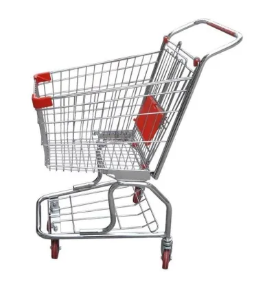 چرخ خرید 80 لیتری کفی دار از صنایع مفتولی آریا توس، مناسب برای استفاده در فروشگاه‌ها و مراکز خرید.