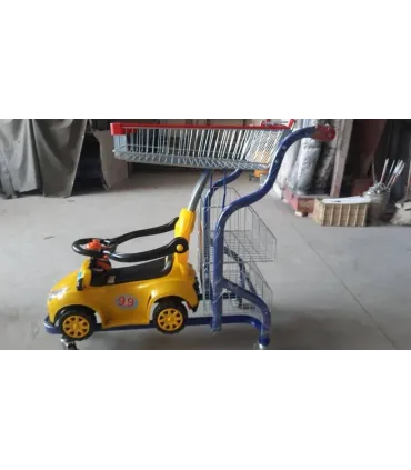 سبد خرید ماشین کودک از صنایع مفتولی آریا توس، مناسب برای خریدهای شاد و سرگرم‌کننده بچه‌ها.