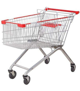 کالسکه خرید فروشگاهی 240L از صنایع مفتولی آریا توس، ساخته شده از فلز با کیفیت بالا و مناسب برای فروشگاه‌ها.