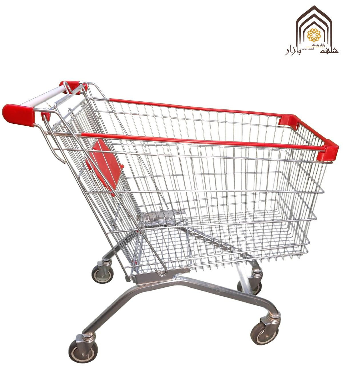 ترولی خرید فروشگاهی 180 لیتر از صنایع مفتولی آریا توس با طراحی کاربردی و مقاومت بالا برای خرید آسان.