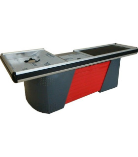 میز چک اوت نوارنقاله L با طراحی مشبک سامان انبار شرق طوس، مناسب برای فروشگاه‌ها و مراکز تجاری.